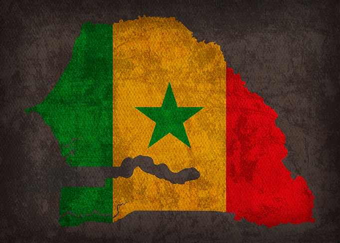 Senegal Country Flag Map