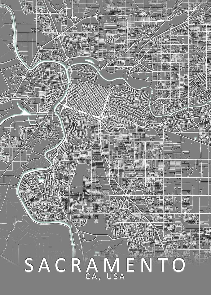 Sacramento CA USA City Map