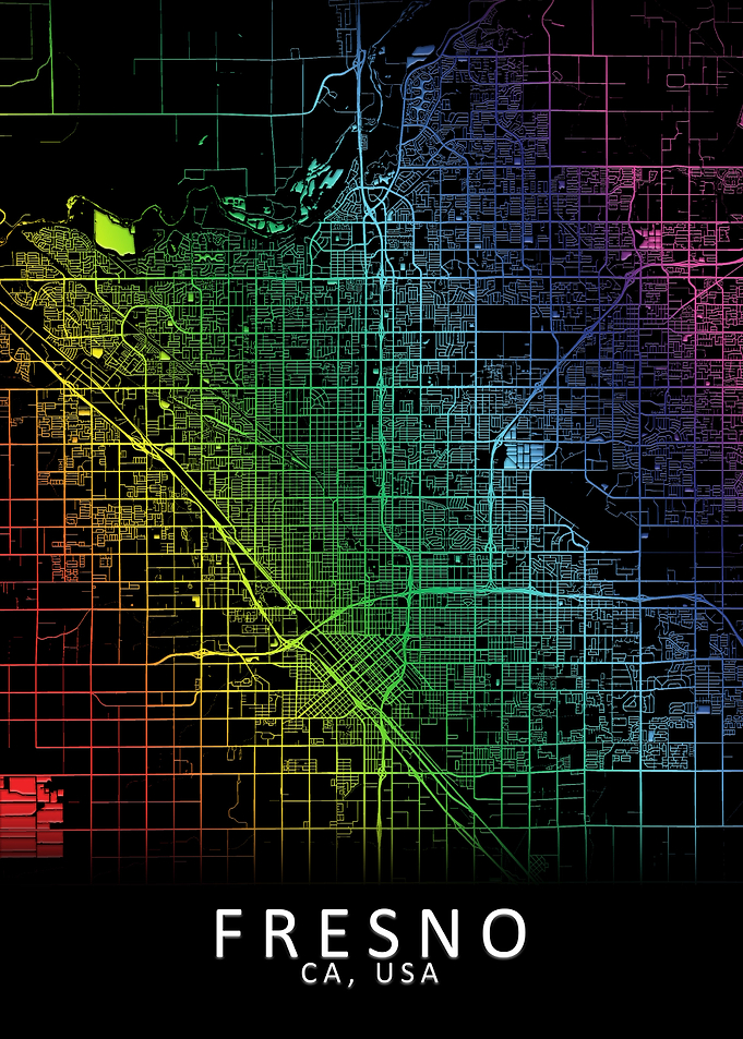 Fresno CA USA City Map