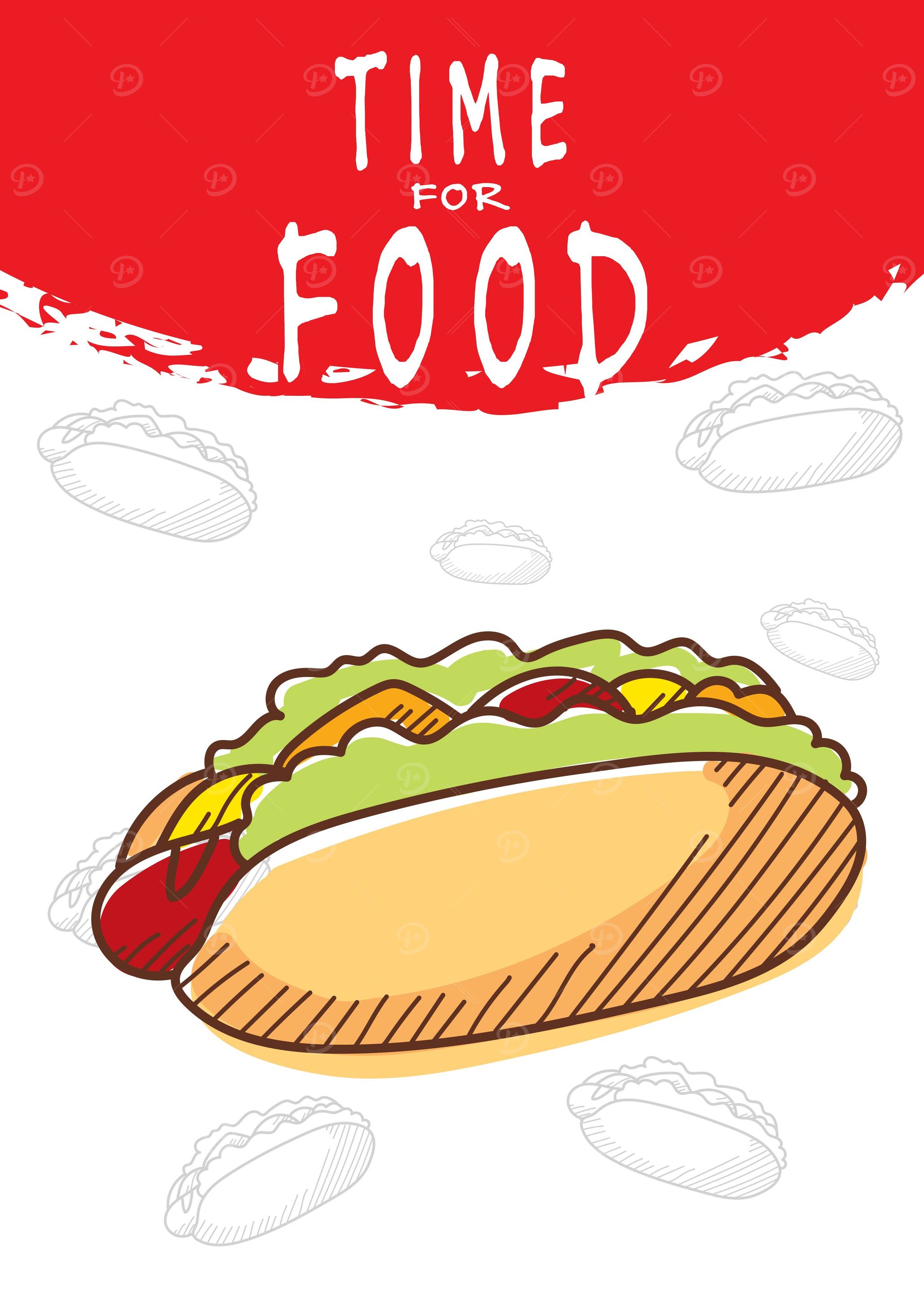 Time for food hotdog