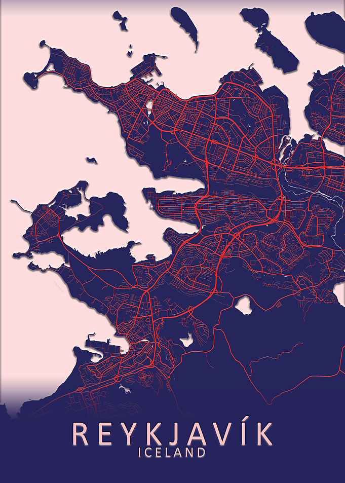 Reykjavik Iceland City Map