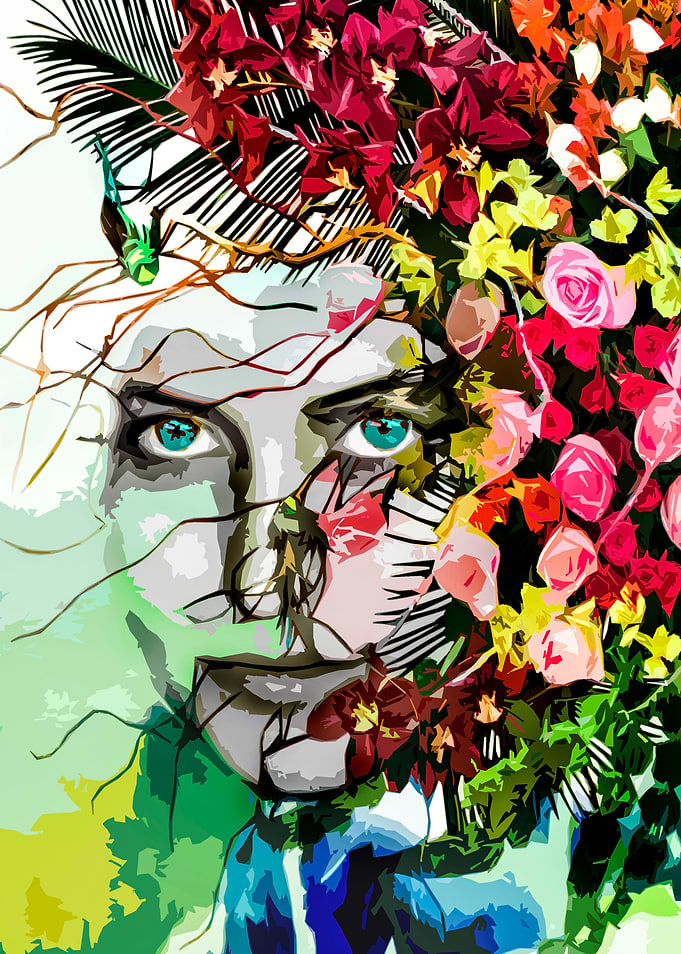 Roses and woman