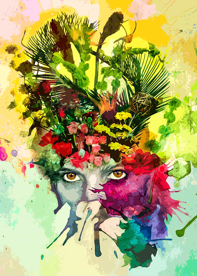 Tropical Woman Flowers