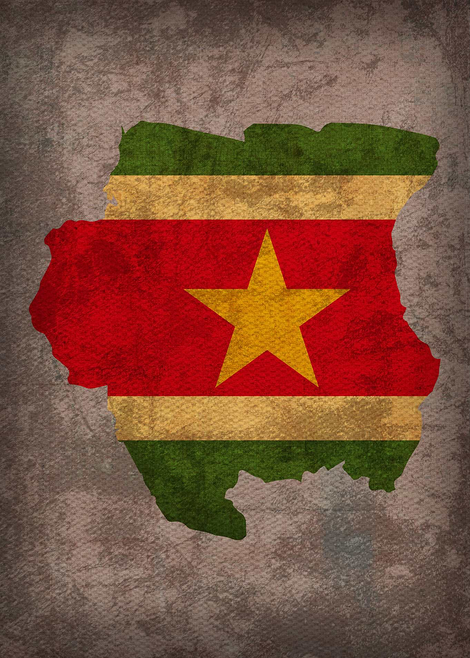 Suriname Country Flag Map