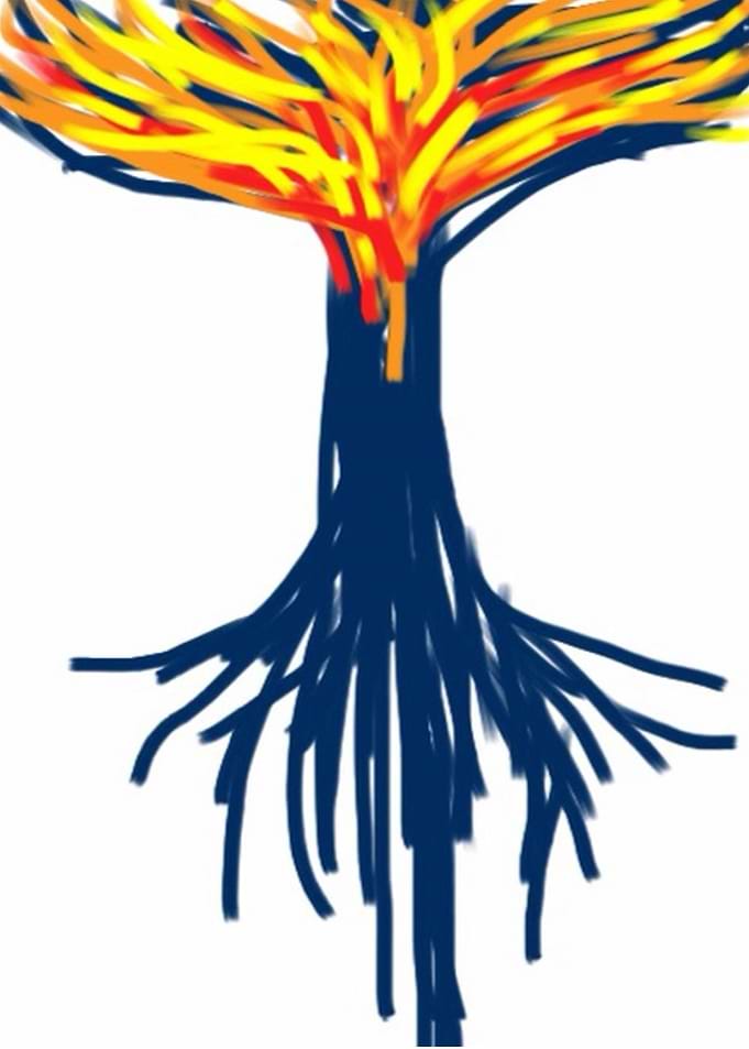 Tree on fire