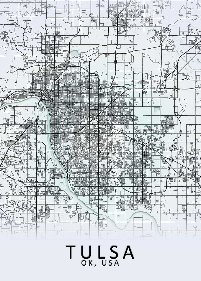Tulsa OK USA City Map