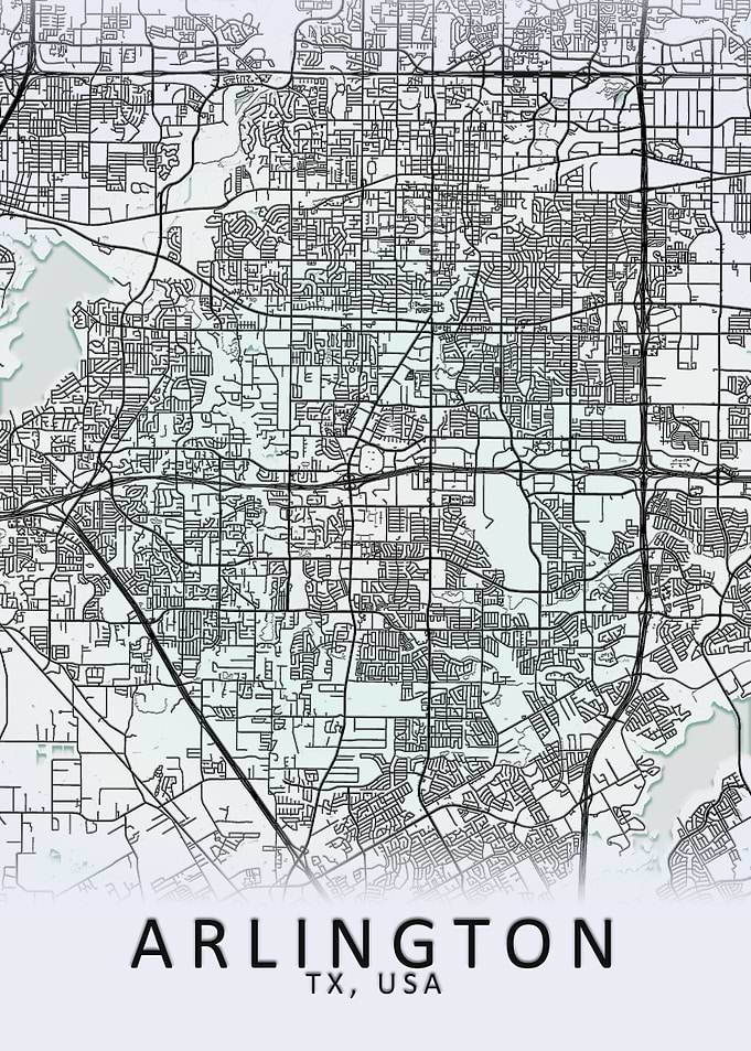 Arlington TX USA City Map