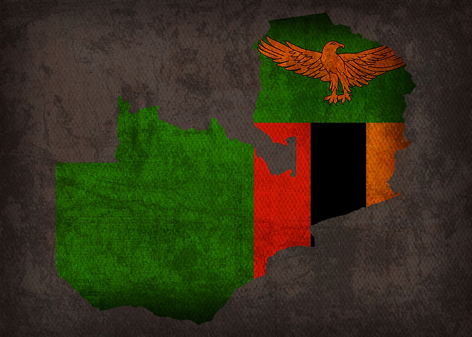 Zambia Country Flag Map