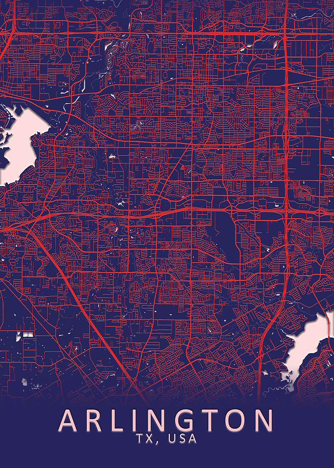 Arlington TX USA City Map