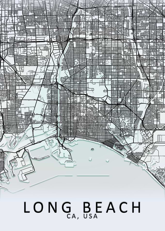 Long Beach CA USA City Map