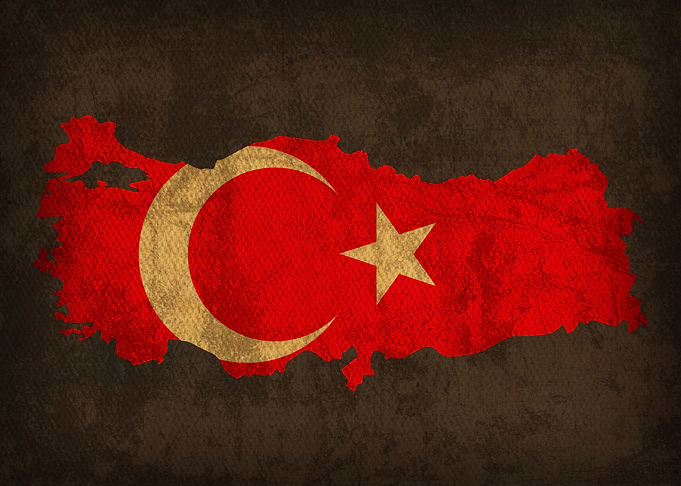Turkey Country Flag Map