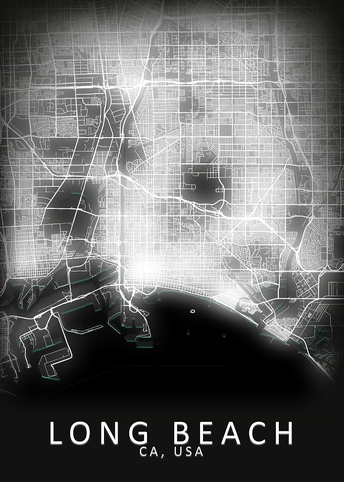 Long Beach CA USA City Map