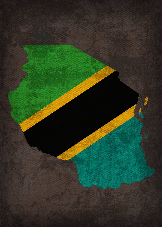 Tanzania Country Flag Map