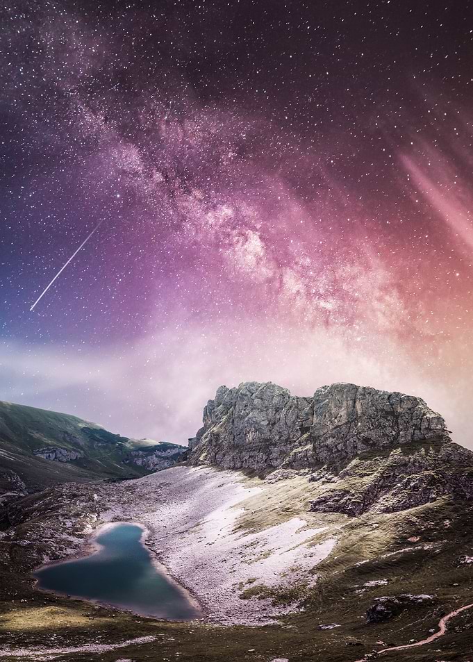 Purple Milky Way And Star