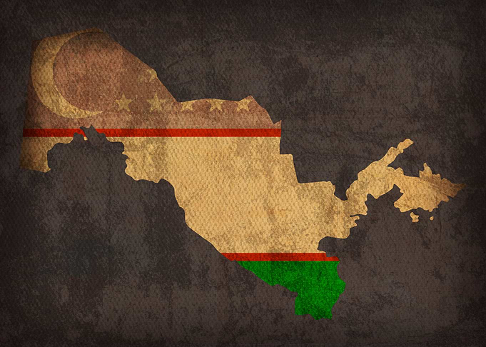 Uzbekistan Flag Map