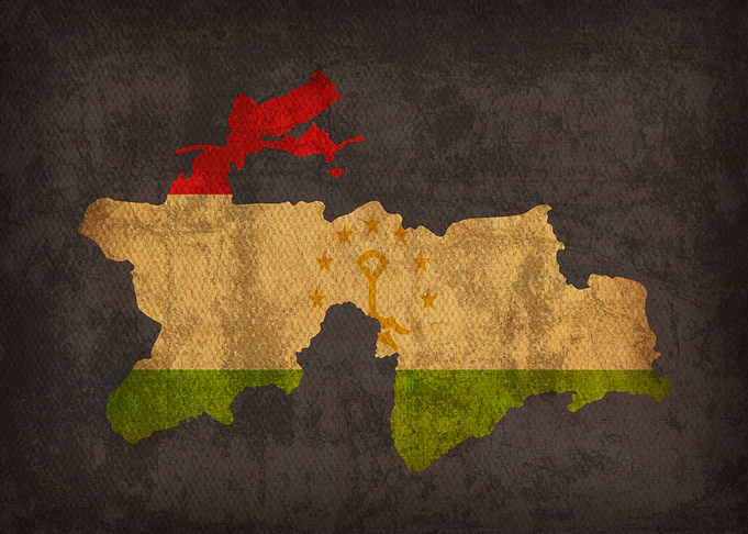 Tajikistan Flag Map