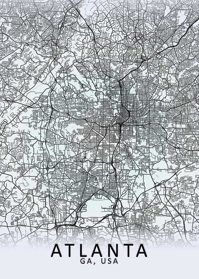 Atlanta GA USA City Map