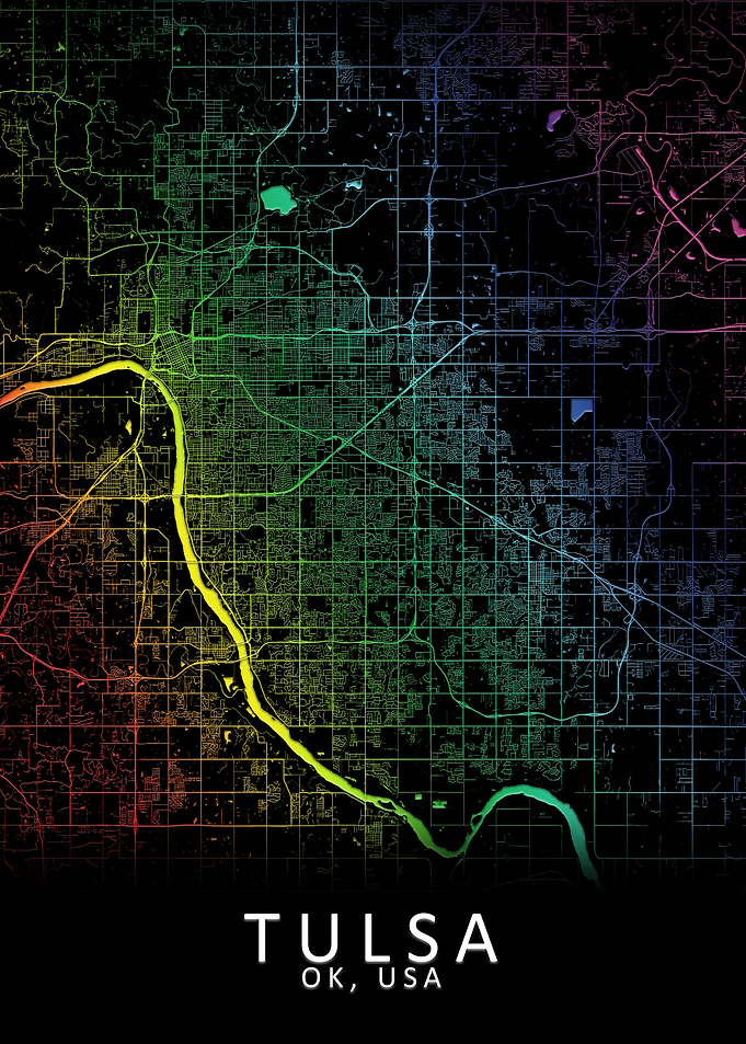 Tulsa OK USA City Map