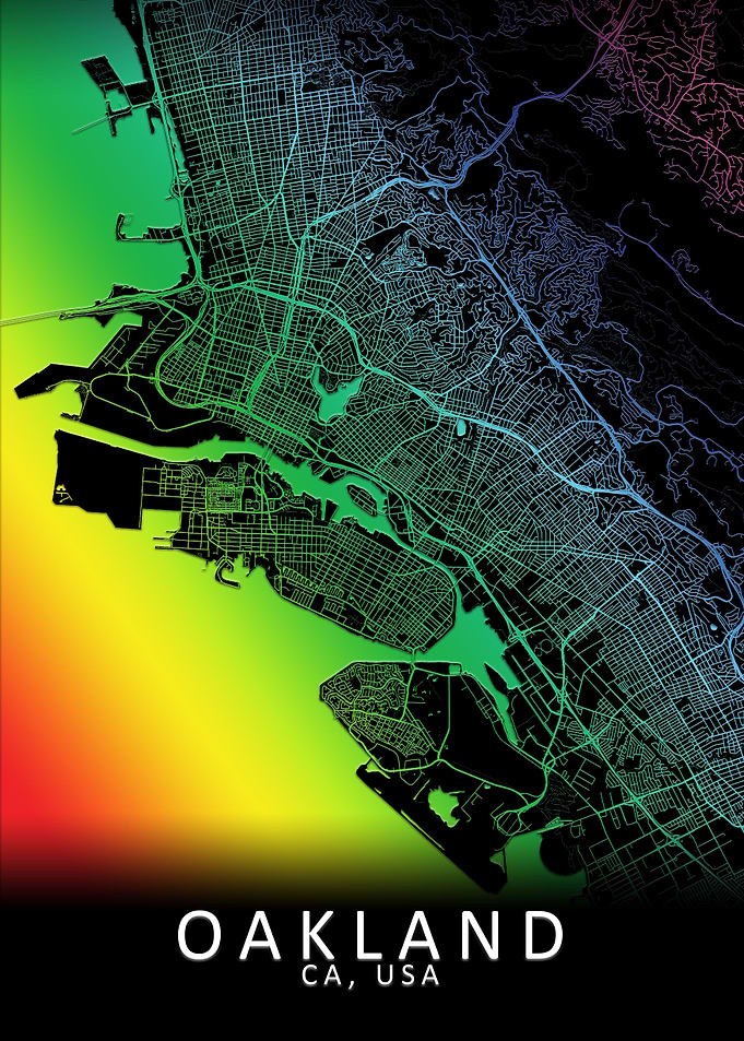 Oakland CA USA City Map