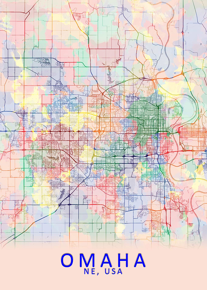Omaha NE USA City Map