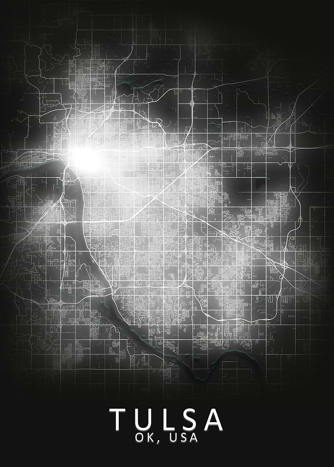 Tulsa OK USA City Map