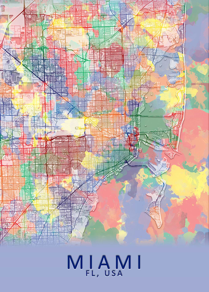 Miami FL USA City Map