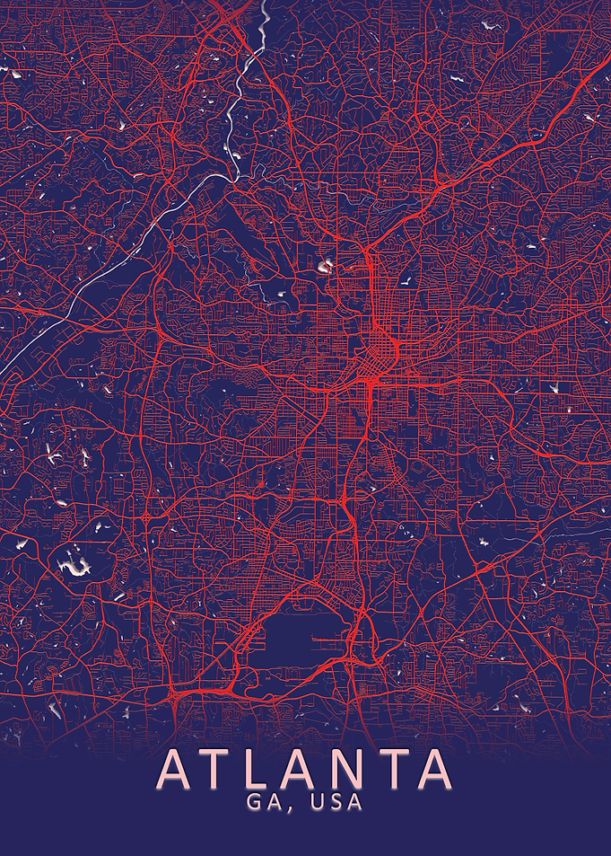 Atlanta GA USA City Map