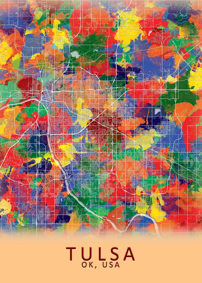 Tulsa OK USA City Map
