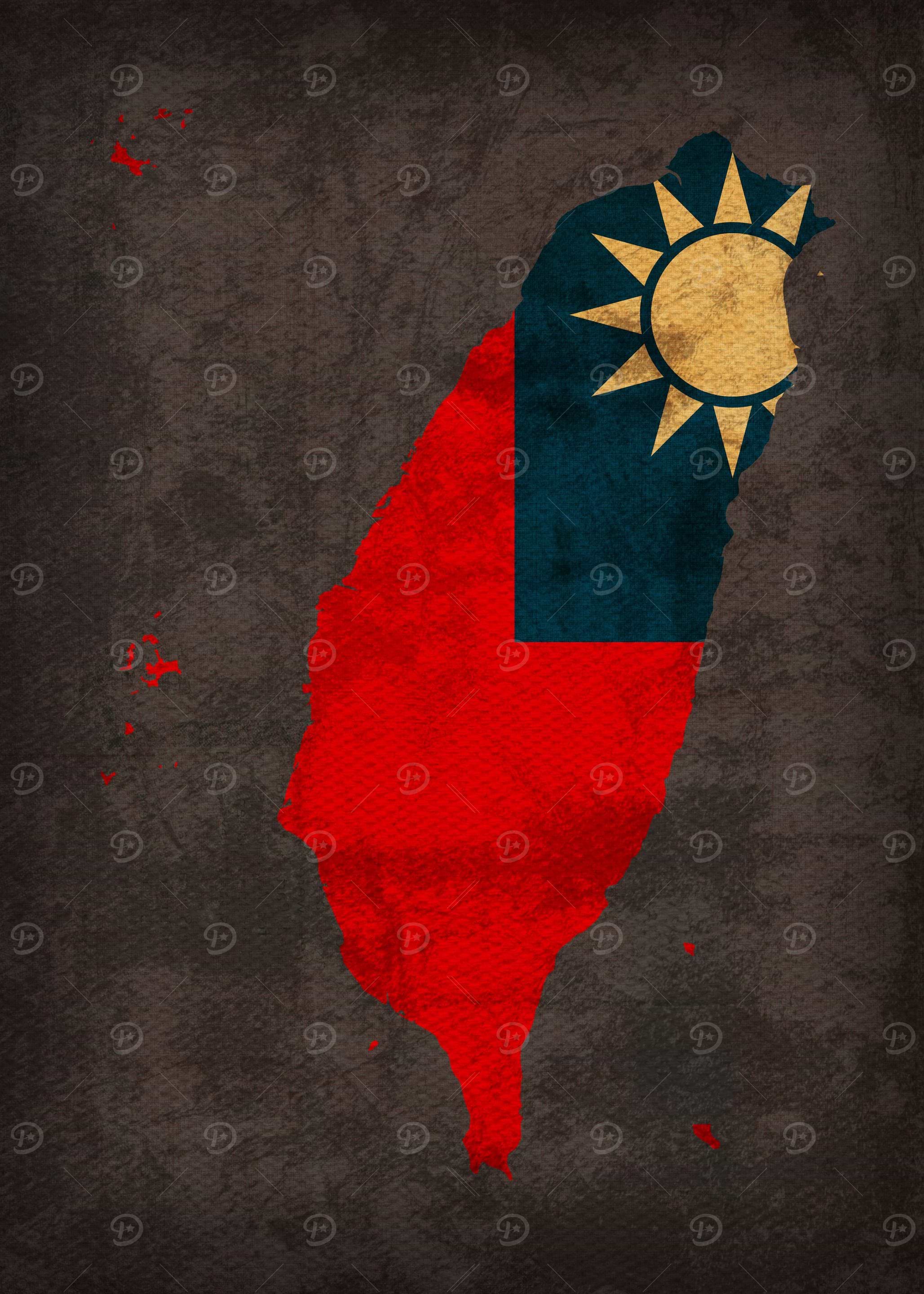 Taiwan Country Flag Map