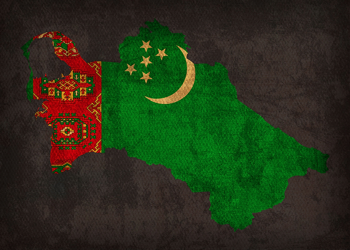 Turkmenistan Flag Map