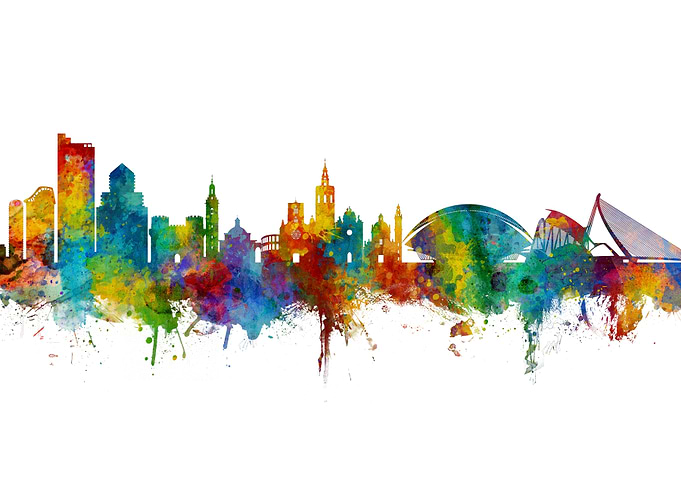Valencia Spain Skyline