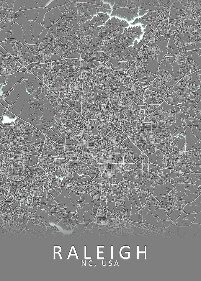Raleigh NC USA City Map