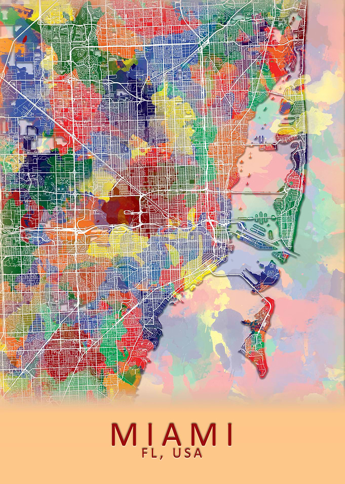 Miami FL USA City Map