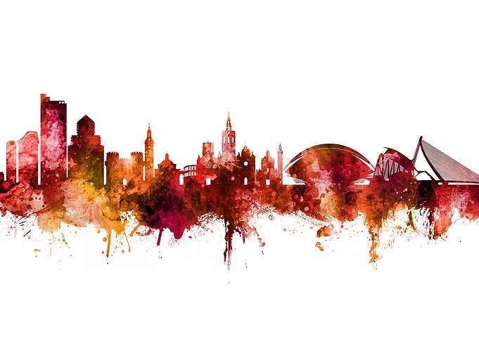 Valencia Spain Skyline