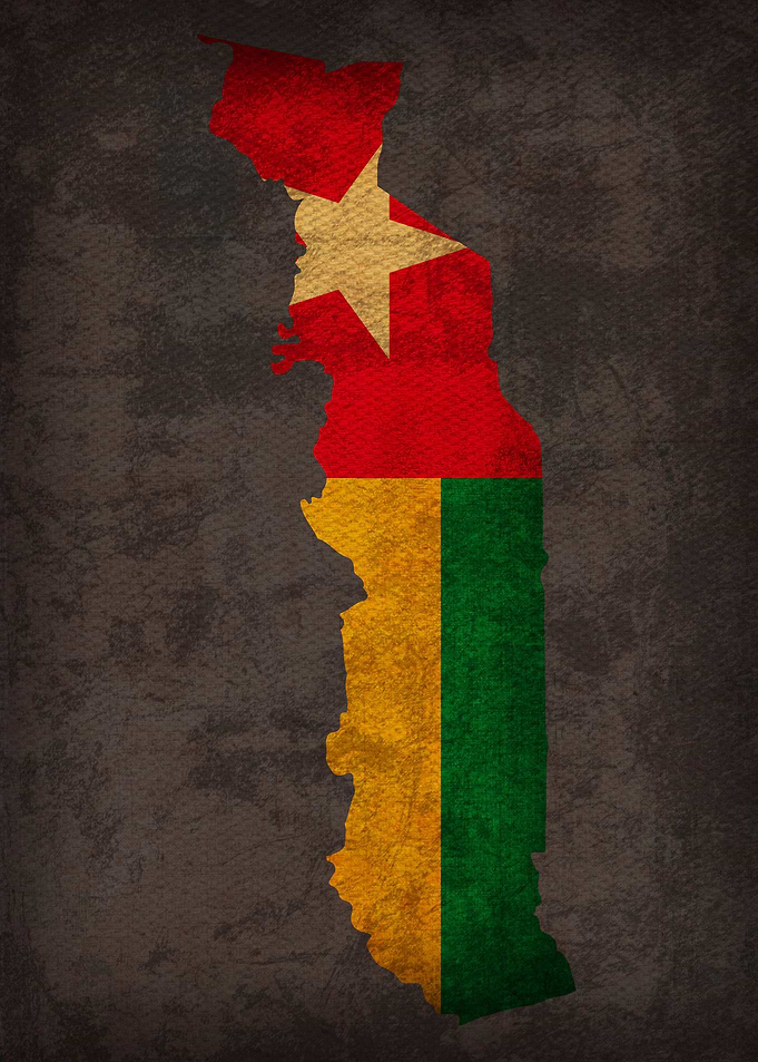 Togo Country Flag Map