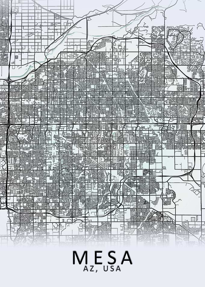 Mesa AZ USA City Map