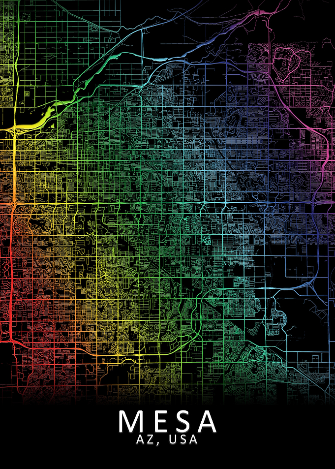 Mesa AZ USA City Map