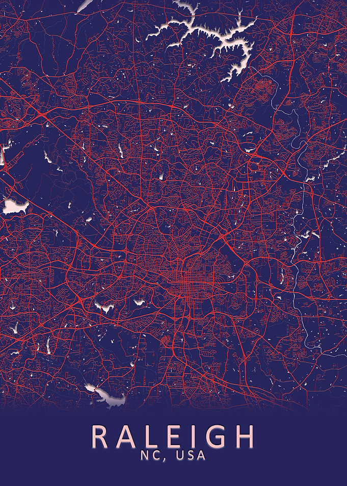 Raleigh NC USA City Map