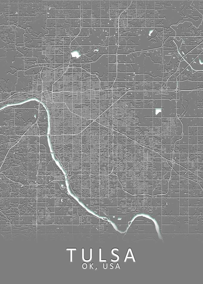 Tulsa OK USA City Map