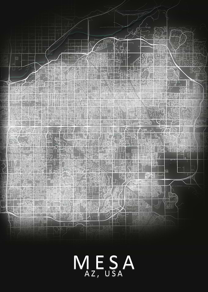 Mesa AZ USA City Map