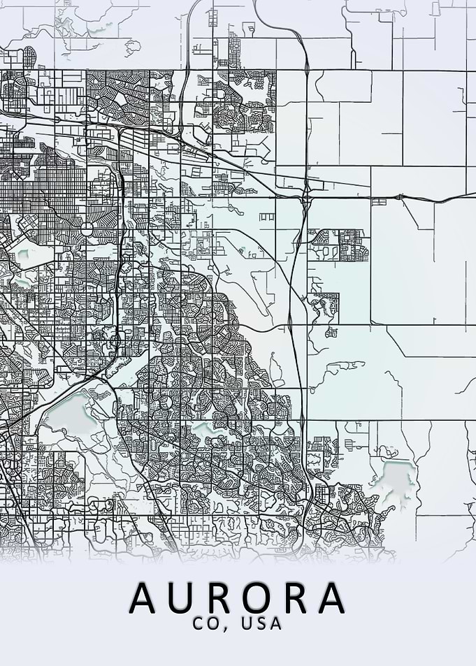 Aurora CO USA City Map