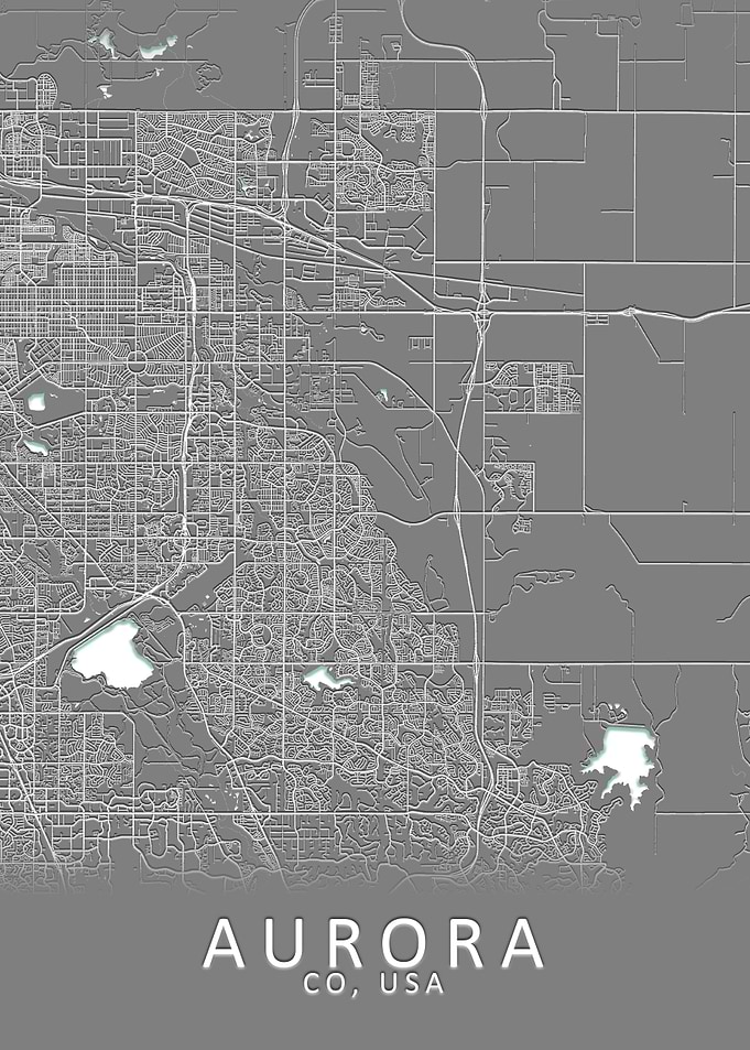 Aurora CO USA City Map