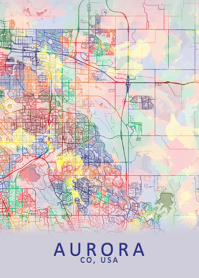 Aurora CO USA City Map