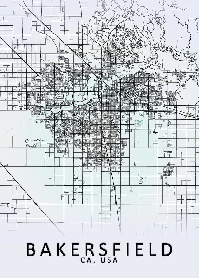 Bakersfield USA City Map