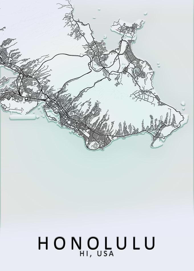 Honolulu HI USA City Map