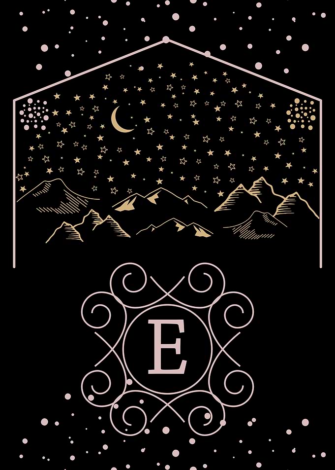 Starry Night Monogram E