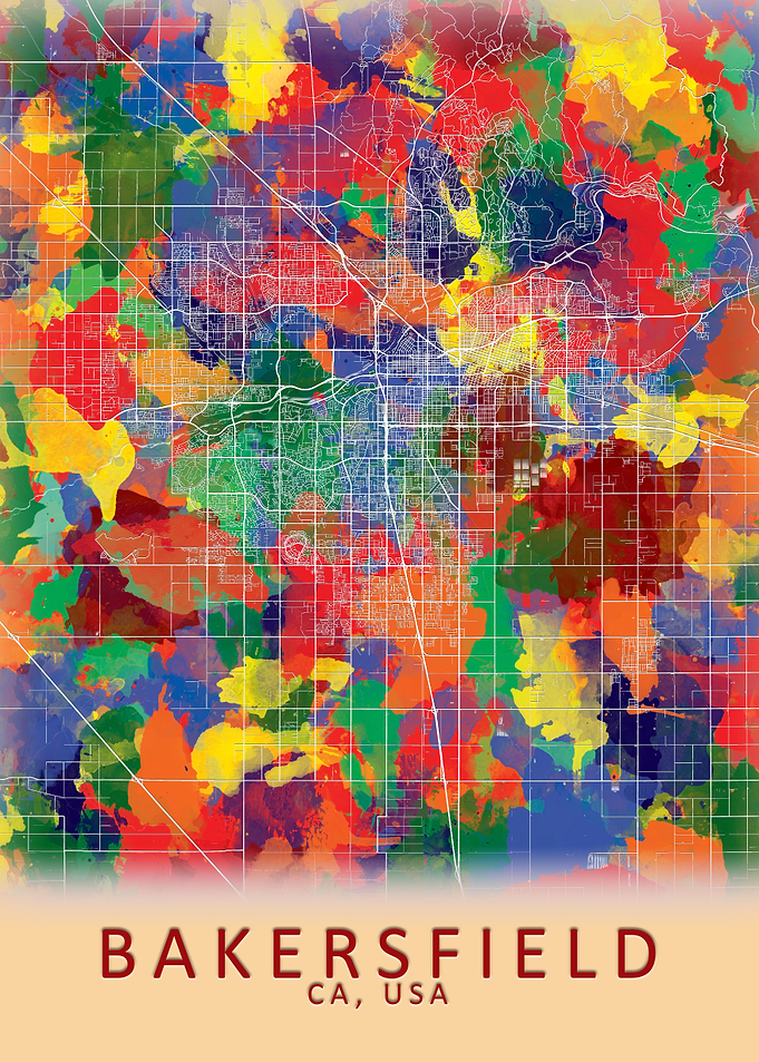 Bakersfield USA City Map