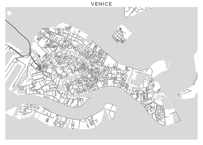 Venice grey map