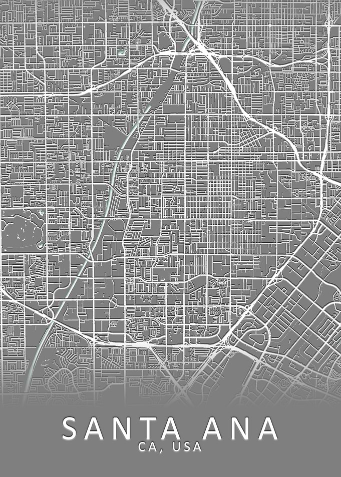 Santa Ana CA USA City Map
