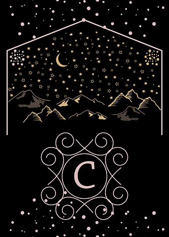 Starry Night Monogram C